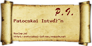 Patocskai István névjegykártya