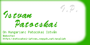 istvan patocskai business card