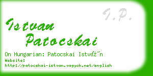 istvan patocskai business card